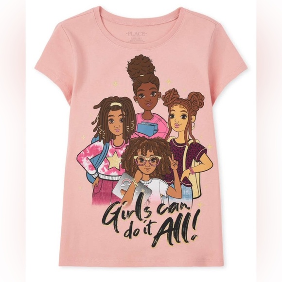 The Children's Place Other - The Children's Place Pink Short Sleeve Tee Graphic Design